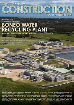 Australian National Construction Review, Cover - Boneo Water Recycling Plant, link to online feature
