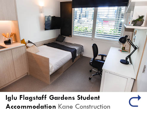 Link to the Iglu Flagstaff Gardens Student Accommodation project feature, by the Australian National Construction Review.