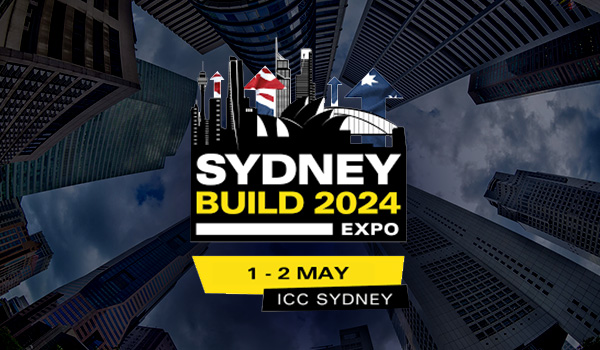 Sydney Build 2024 logo and show dates "1st and 2nd of May at the ICC Sydney."
